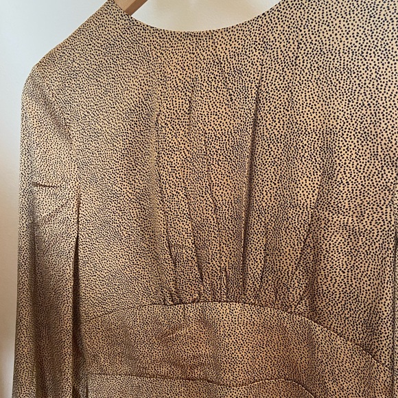 Missguided Nude Satin Dalmatian Print Dress - Picture 6 of 9